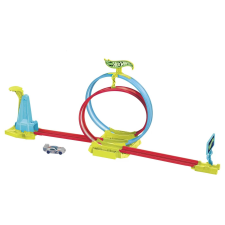 Hot Wheels Autó és pálya készlet, Hot Wheels, Neon Speeders, Laser Stamway autópálya és játékautó