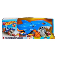  Hot Wheels cápa teherautó, tartalmaz egy Hot Wheels autót, 36x8x13cm, több színű autópálya és játékautó
