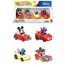 Hot Wheels: Disney mesefigurák játékautókban 4 db-os szett autópálya és játékautó