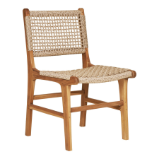 House Nordic Derby étkezőszék, teakfa/polyrattan, natúr bútor