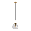 House Nordic Luton függőlámpa, átlátszó üveg, rézszínű foglalat, gömb alakú, 20 cm, 150 cm-es szövetkábel