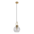 House Nordic Luton függőlámpa, átlátszó üveg, rézszínű foglalat, gömb alakú, 20 cm, 150 cm-es szövetkábel