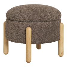 House Nordic Medas puff tárolóval, bouclé, barna, natúr bútor