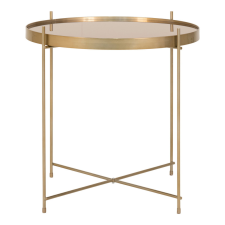 House Nordic Venezia dohányzóasztal rézszínű acél, üveg Ø48xh48cm bútor