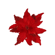 House of Seasons Mikulásvirág csíptetős - Ma 27 cm x Átmérő 28 cm - piros karácsonyi dekoráció