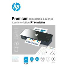 HP Meleglamináló fólia, 80 mikron, A4, fényes, 100 db, HP &quot;Premium&quot; lamináló fólia
