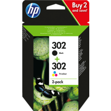 HP Nr.302 fekete + színes eredeti tintapatron multipakk (X4D37AE), ~355 oldal nyomtatópatron & toner