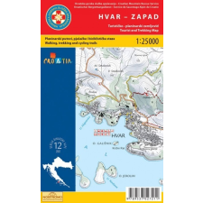Hrvatska Gorska Hvar-Zapad - Hvar-nyugat térkép Hvar turista térkép Hrvatska Gorska 1:25 000 2012 térkép