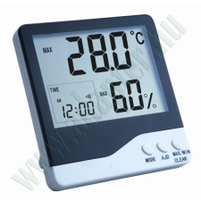  HST01 hő-, és páratartalom-mérő, beépített digitális órával időjárásjelző