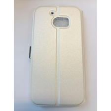 HTC One M10 fehér szilikon keretes könyvtok tok és táska