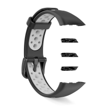 Huawei Honor Band 6 cserélhető duplasport pótszíj - Fekete/szürke okosóra kellék