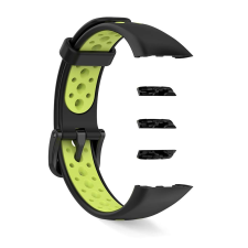Huawei Honor Band 6 cserélhető duplasport pótszíj - Fekete/zöld okosóra kellék