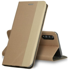 Huawei Huawei P40, Oldalra nyíló tok, stand, textil minta, BookCover, arany tok és táska