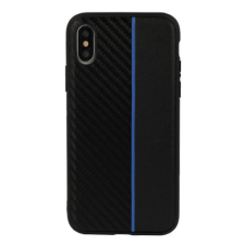 Huawei Mate 20, Szilikon tok, Moto Carbon, fekete-kék tok és táska
