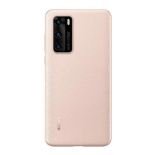 Huawei műanyag telefonvédő (gumírozott, textil minta) RÓZSASZÍN [Huawei P40] tok és táska