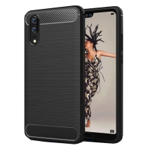  Huawei P20 Pro szilikon tok, telefon tok, hátlaptok, karbon mintás, fekete tok és táska