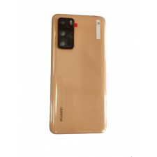 Huawei P40 gyári készülék hátlap, kamera lencsével, arany tok és táska