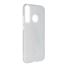 Huawei P40 Lite E / Y7P szilikon tok, csillámos, hátlap tok, ezüst tok és táska