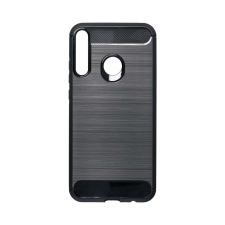 Huawei P40 Lite E / Y7P szilikon tok, fekete, Carbon fiber tok és táska