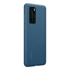 Huawei P40 Silicone Cover, gyári szilikon tok, kék tok és táska