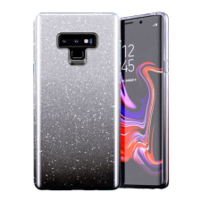 Huawei P40, Szilikon tok, Bling (Csillámos), fekete tok és táska
