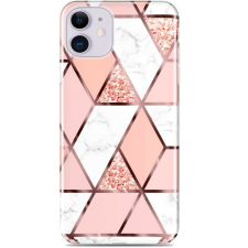 Huawei P40, Szilikon tok, sokszöges márvány minta, Wooze Geometric Marble, színes/rózsaszín tok és táska