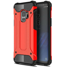 Huawei P Smart (2020), Műanyag hátlap védőtok, Defender, fémhatású, piros tok és táska