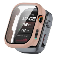 Huawei Watch D2, Műanyag védőkeret, kijelzővédő üveggel, közepesen ütésálló, szíj nélkül, rózsaszín mobiltelefon kellék