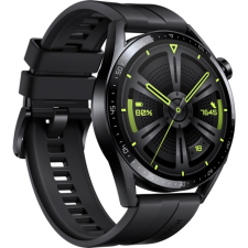 Huawei Watch GT 3 okosóra fekete 46 mm; Szíj: fekete fluoroelasztomer okosóra