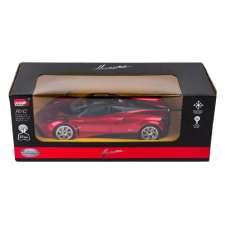  Huayra sportkocsi, távirányítóval, kézzel nyitható ajtókkal és lámpákkal, 33x14x9cm, piros színű távirányítós modell