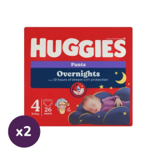 Huggies Overnights éjszakai bugyipelenka 4, 9-14 kg, 52 db pelenka