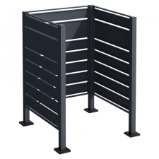  Hulladéktároló kerítés egy kukához 3 oldafallal antracit acél 245x120x5 cm kerti tárolás