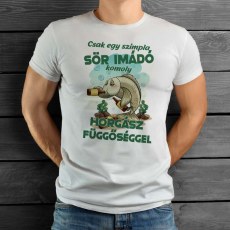  Humoros horgász póló - Sör imádó horgász