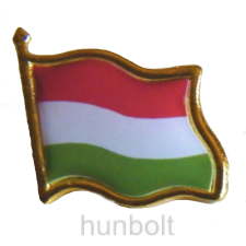 Hunbolt Arany szélű patentos zászló jelvény 20x20 mm kitűző