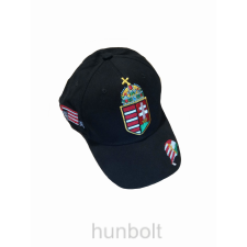 Hunbolt Baseball nagy címeres fekete sapka, Nagy-Magyarország hímzéssel- Hungary felirat nélkül férfi sapka