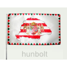 Hunbolt Farkasfogas árpádsávos Nagy-Magyarországos angyalos zászló 40x30cm, 60cm-es farúddal kerti dekoráció