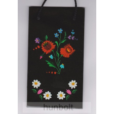 Hunbolt Fekete dísztasak fehér kalocsai mintával 15,5cmx27cmx8cm ajándéktárgy