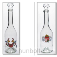 Hunbolt Kalocsai virágmintás és angyalos címeres üvegdugós üveg 0,5l pálinkás pohár