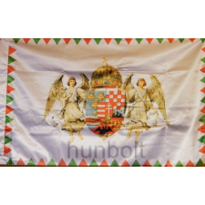 Hunbolt Kétoldalas farkasfogas barna angyalos zászló Selyem anyagból 60x90 cm, rúd nélkül dekoráció