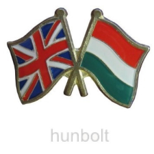 Hunbolt Kitűző, páros zászló Angol -Magyar jelvény 26x15 mm kitűző