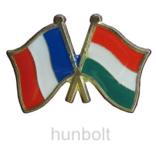 Hunbolt Kitűző, páros zászló Francia-Magyar jelvény 2,5x1,5 cm kitűző