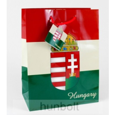 Hunbolt Magyar címeres piros-fehér-zöld dísztasak 11x14 cm, ajándék tasak ajándéktasak