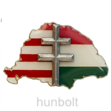 Hunbolt Nagy-Magyarországos osztott, ezüst kettős kereszttel jelvény (39x24 mm) ajándéktárgy