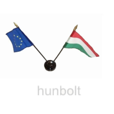 Hunbolt Nemzeti és Európa zászlók asztali tartóval dekoráció