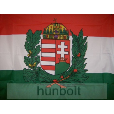 Hunbolt Nemzeti színű koszorús címeres nyomott mintás zászló (90x150 cm) dekoráció