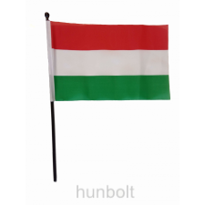 Hunbolt Nemzeti színű zászló 15x23 cm, 30 cm-es fekete műanyag pálcával dekoráció