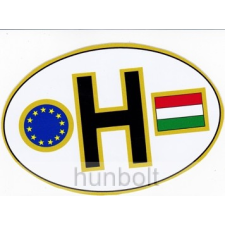 Hunbolt Öntapadó külső matrica, ovális EUS -H betűs, zászlós (12X8 cm) tapéta, díszléc és más dekoráció