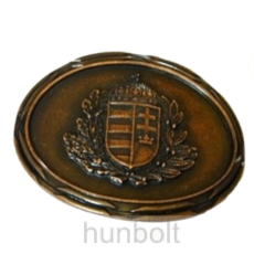 Hunbolt Ovális sötét bronz koszorús címeres övcsat (8X6,5 cm)