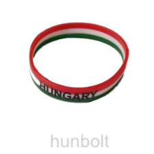 Hunbolt Szilikon Hungary nemzeti színű karkötő 18 cm karkötő