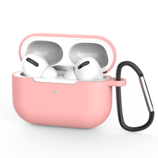 Hurtel Airpods Pro Silicone puha tok fejhallgatóhoz + Kulcstartó karabiner medál rózsaszín (D) audió kellék